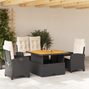 Garden Dining Set Black, brown, cream white