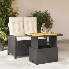 Garden Dining Set Black and Brown