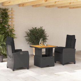 Garden Dining Set Black