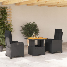 Garden Dining Set Black and brown
