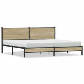 Bed Frame Sonoma oak Steel, engineered wood Full Bed Fr...