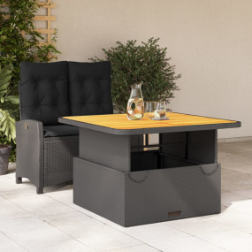 Garden Dining Set Black and Brown