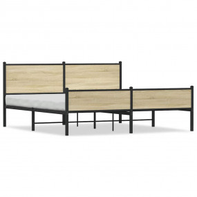 Bed Frame Sonoma oak Steel, engineered wood Super King ...