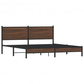 Bed Frame Brown oak Steel, engineered wood Super King B...