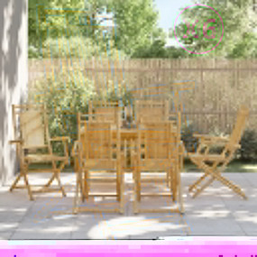 Garden Chair Set of 6 Natural Bamboo Bamboo Regular Fol...