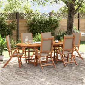 Folding Garden Chair Set of 6 Taupe