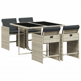 Patio Dining Set Set of 4 Light Gray