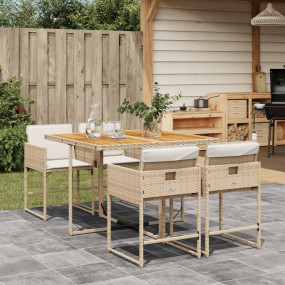 Garden Dining Set Beige, Brown, Cream White