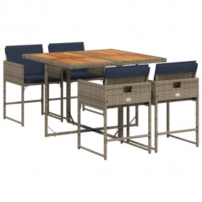 Garden Dining Set Grey, Brown, Navy Blue