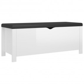 Storage Box High gloss white Engineered wood, faux leat...