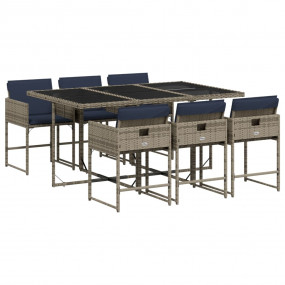 Patio Dining Set Set of 6 Grey, Navy Blue, Black