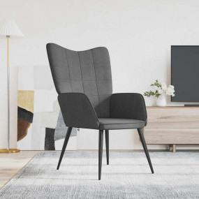 Relaxing Chair Dark Grey Fabric (100% polyester), Steel...