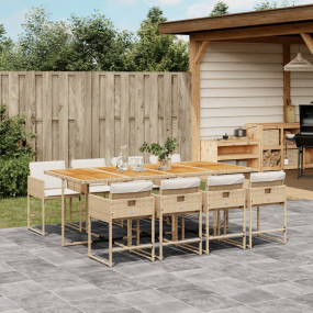 Garden Dining Set Beige and brown