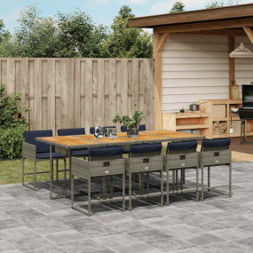 Garden Dining Set Grey, Brown, Navy Blue
