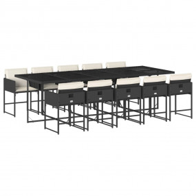 Garden Dining Set Black