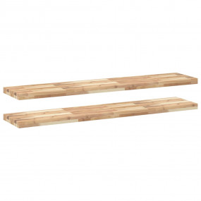 Floating Shelf Set of 2 Natural wood Untreated Solid Ac...