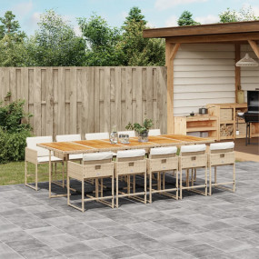 Garden Dining Set Beige, Brown, Cream