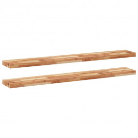 Floating Shelf Set of 2 Brown Solid Acacia wood