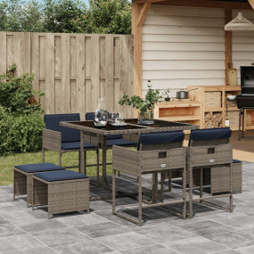 Patio Dining Set Set of 8 Gray