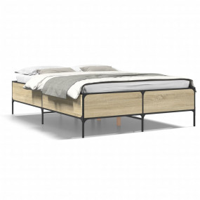 Bed Frame Sonoma oak Engineered wood 63 x 79 in Durable