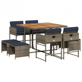 Patio Dining Set Set of 8 Gray