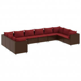 Patio Lounge Set Brown
