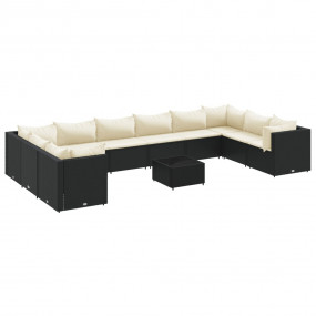 Patio Lounge Set Black