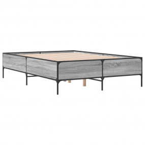 Bed Frame Grey Sonoma Engineered wood and metal Small D...