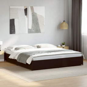 Bed Frame Black Engineered wood, steel 78.7x78.7 in Dur...