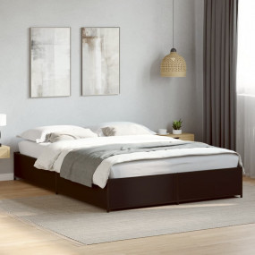 Bed Frame Black Engineered wood King Size Modern Bed Fr...