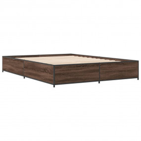 Bed Frame Brown Oak Engineered wood King Durable Bed Fr...