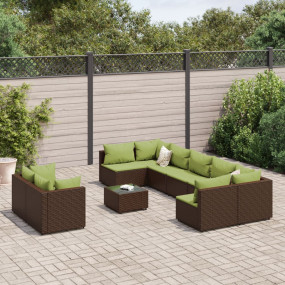 Patio Sofa Set Set of 9 Brown, Green