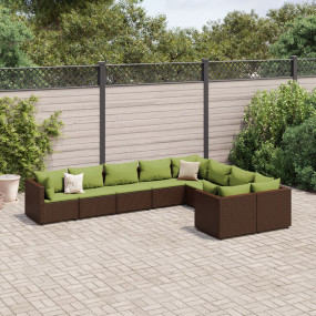 Patio Sofa Set Brown, Green