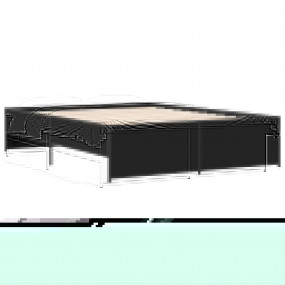 Bed Frame Black Engineered Wood and Metal King Durable