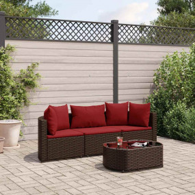 Patio Sofa Set Set of 3 Brown