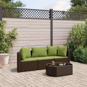 Patio Sofa Set Set of 3 Brown, Green