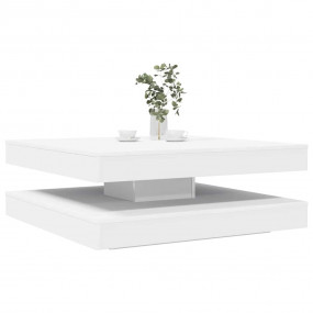 Coffee Table White Engineered wood 35.4x35.4x13.6 in Ro...