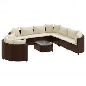 Patio Sofa Set Set of 10 Brown, Cream White