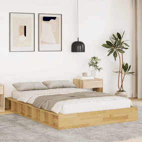 Bed Frame Oak Solid Oak wood Double Storage Bed Frame