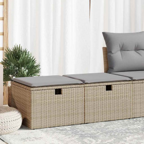 Garden Sofa Set Beige Poly Rattan, Powder-Coated Steel ...