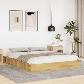 Bed Frame Oak Solid oak wood, Plywood Double Storage Be...