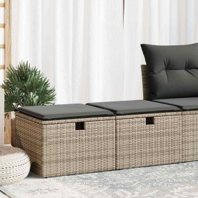 Garden Sofa Set Grey Poly rattan Small Modular Garden S...
