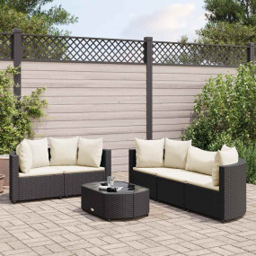 Patio Sofa Set Set of 6 Black