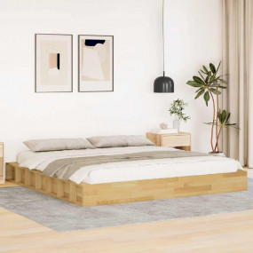 Bed Frame Natural Oak Solid Oak Wood Double Bed Frame