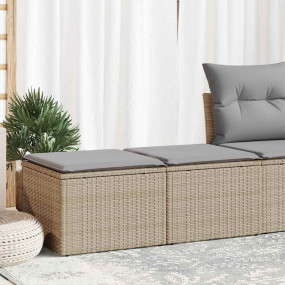 Garden Sofa Set Beige PE rattan Medium Removable Covers