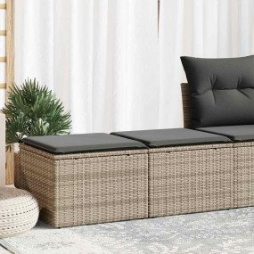 Garden Sofa Set Gray PE rattan, powder-coated steel, po...