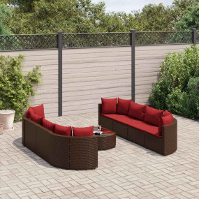 Patio Sofa Set Set of 8 Brown