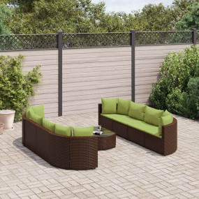 Patio Sofa Set Set of 8 Brown, Green