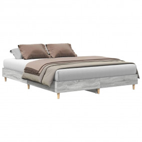 Bed Frame Grey Sonoma Engineered wood, solid eucalyptus...