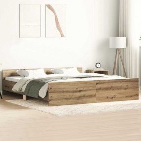 Bed Frame Artisan Oak Engineered Wood Double Bed Frame